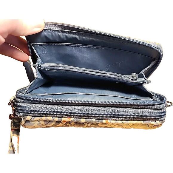 Vera Bradley Crossbody Wallet Mod Floral Blue Excellent Condition - Picture 6 of 9